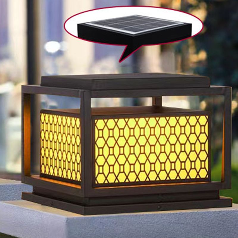 Modern LED Pillar Lighting Fixture Creative Solar Light for Yard