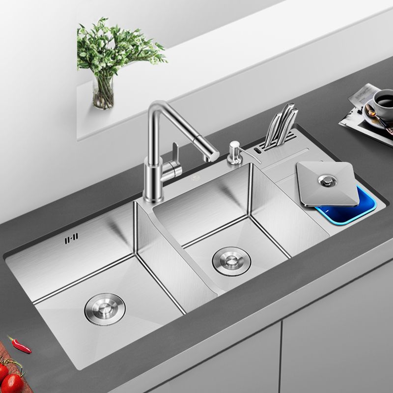 Modern Style Kitchen Sink Dirt Resistant Drop-In Sink with Drain Strainer Kit