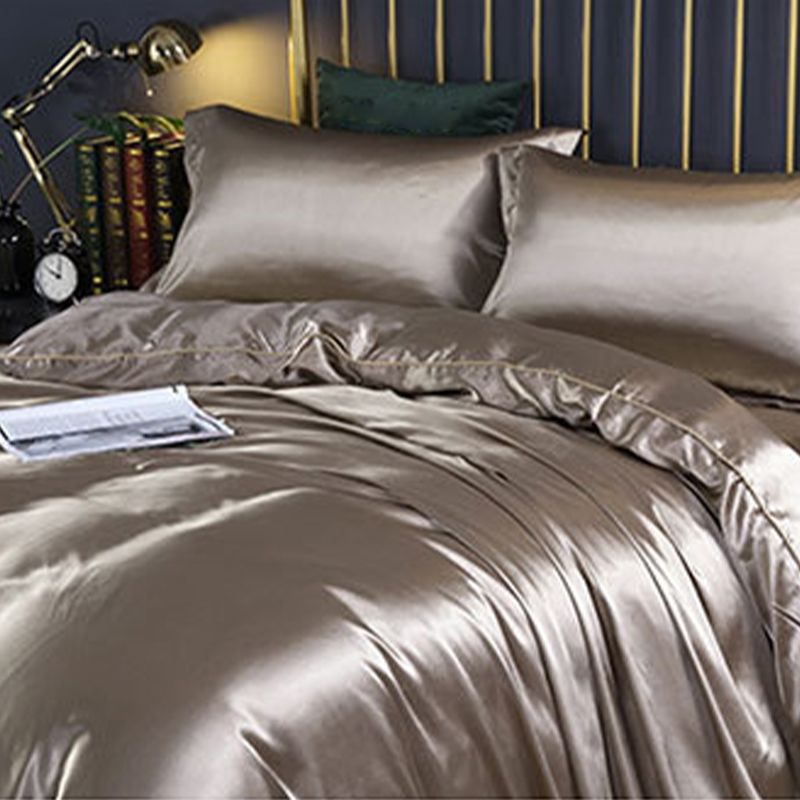 Bed Sheet Solid Color Sateen Weave Soft Breathable Bed Sheet