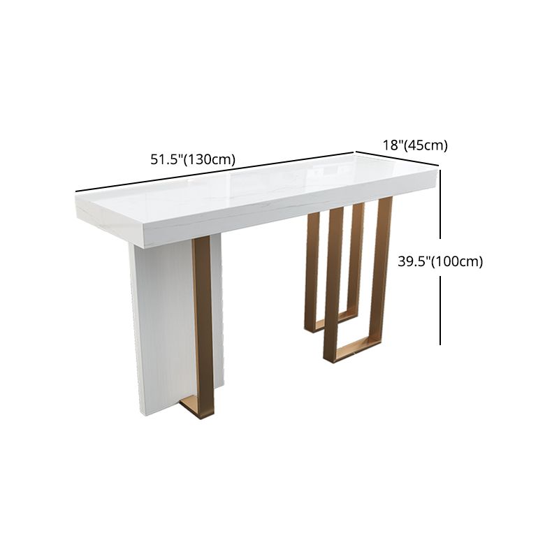 Kitchen Artificial Marble Counter Table Metal Base 40-inch Height Nordic Bar Table