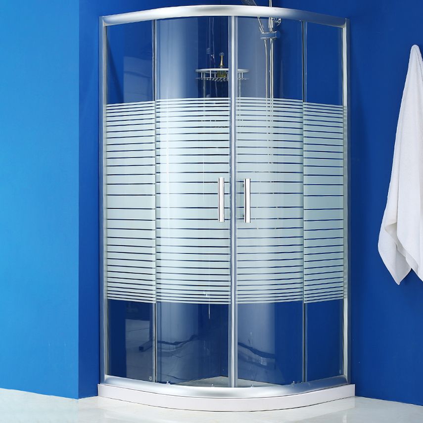 Round Double Sliding Door Shower Enclosure Tempered Glass Shower Enclosure