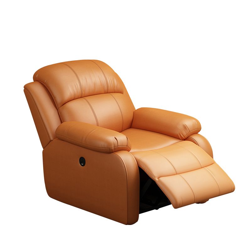 Modern Solid Color Standard Recliner Wood Frame Faux Leather Recliner Chair