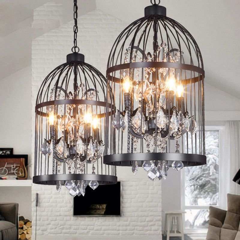 Industrial Lantern Geometric Ceiling Chandelier Pendant Metal 8 Lights Lantern Pendant Lighting