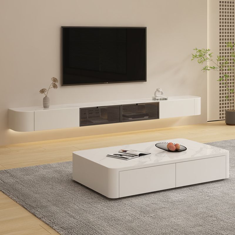 Contemporary Media Console Floating TV Media Console with Drawers