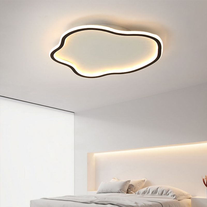 White Shaded Ceiling Light LED Acrylic Modern Flush Mount Lighting for Foyer