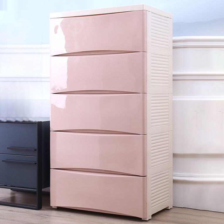 Lingerie Chest Contemporary Vertical Plastic Chest with Drawers for Bedroom