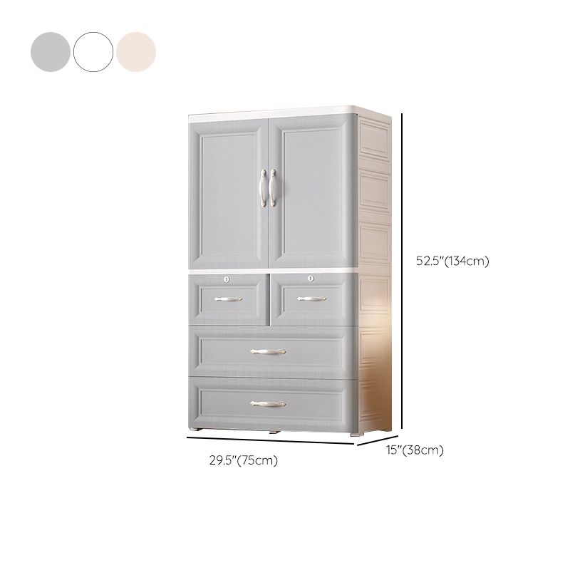 Plastic Armoire Cabinet Drawer Included Youth Armoire for Bedroom