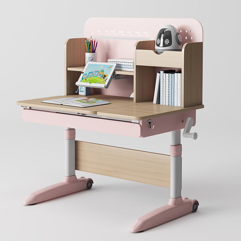 Student Table with Hand Crank Multifunctional Lifting Children's Desk