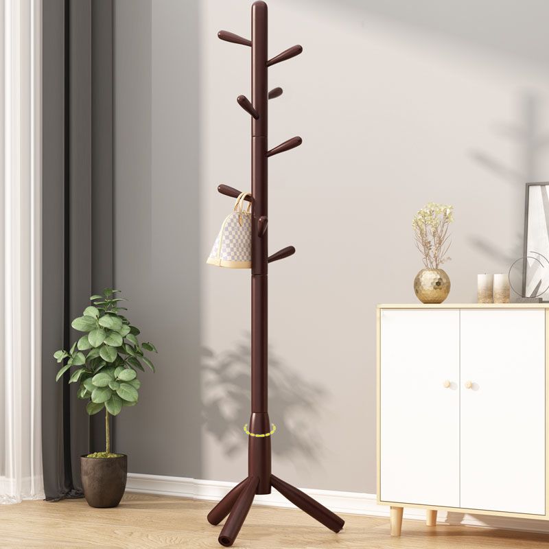 Contemporary Hall Tree with Hooks Hall Stand in Engineered Wood Coat Rack