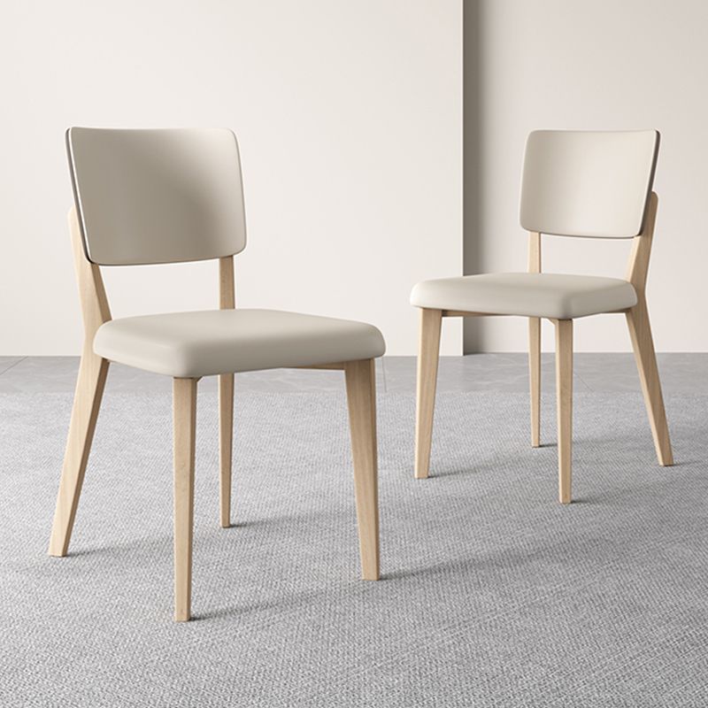 Contemporary Matte Finish Ash Wood Dining Chair for Living Room