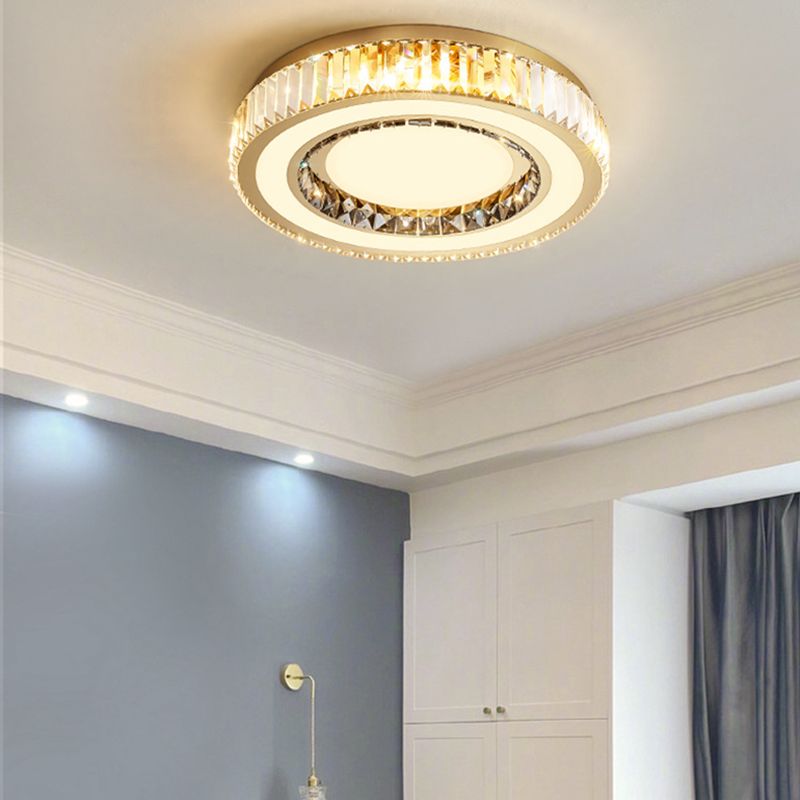 Round / Square Crystal LED Flush Mount Contemporary Ceiling Flush in Clear