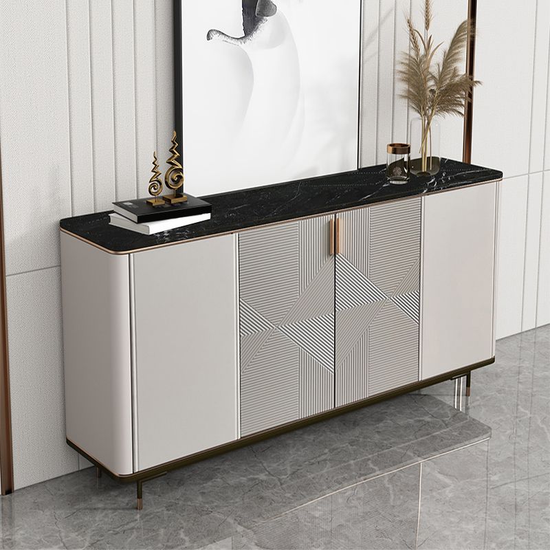 Glam Style Buffet Sideboard Stone Sideboard Buffet with Cabinets