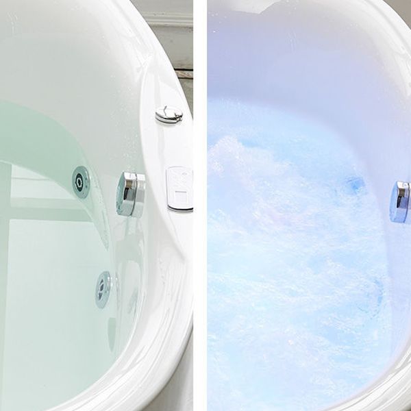 Freestanding Bath Acrylic Soaking White Heater Included Bathtub