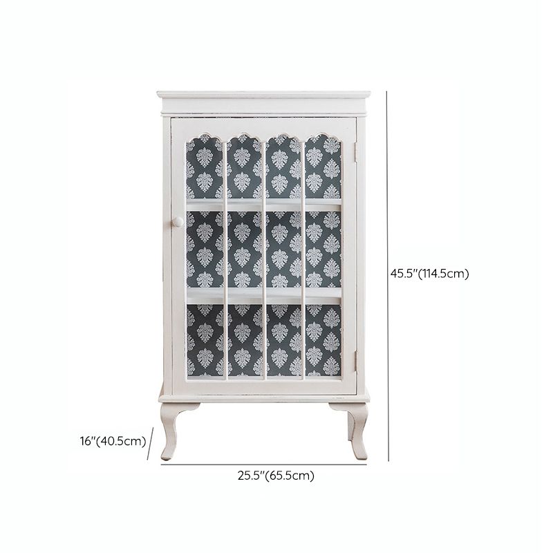 Traditional Glass Doors Curio Cabinet Wood Display Cabinet with Doors for Bedroom