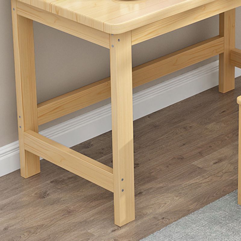 Modern Natural Children's Desk with Rectangle Top in Solid Wood