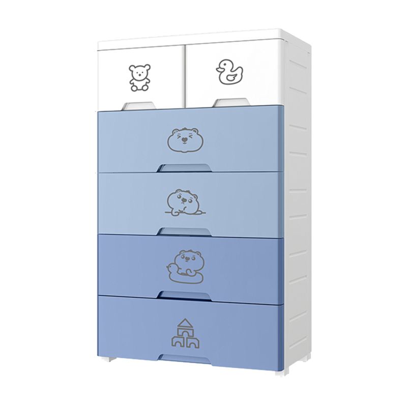 Chest Modern Nursery Dresser Plastic Kids Nightstand with 3/4/5/6/7 Drawers