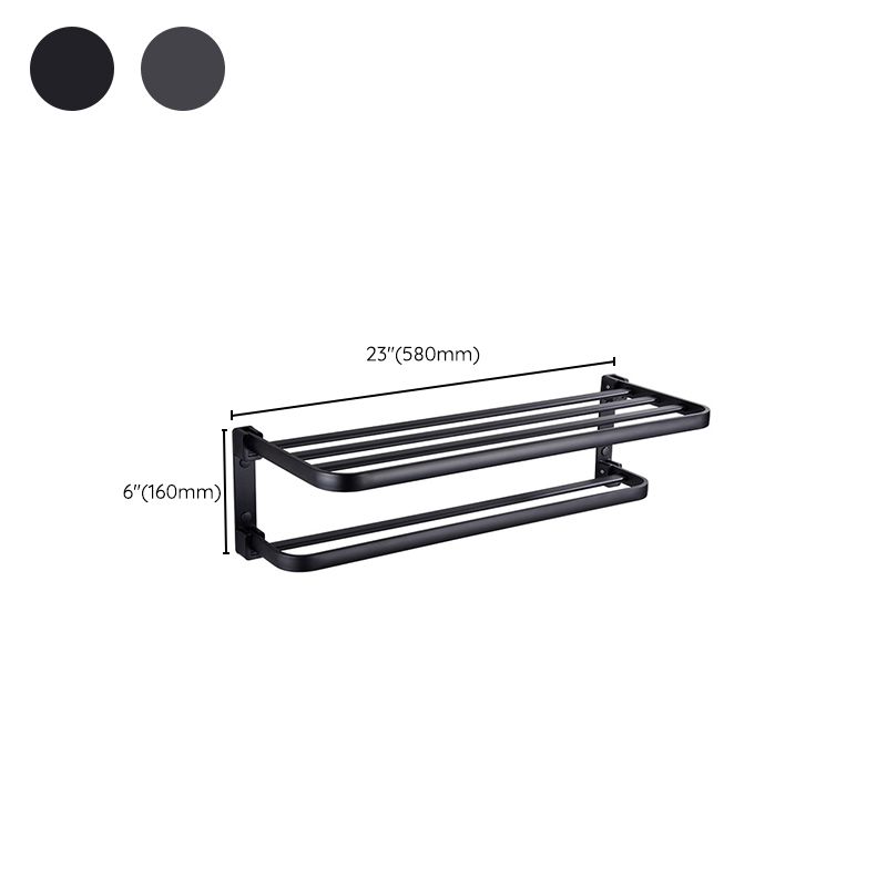 Modern Bathroom Accessory Set Matte Black/Gray Bath Shelf/Towel Bar & Paper Holder