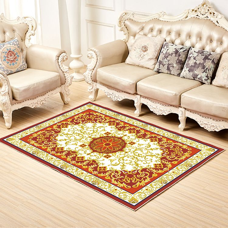 Shabby Chic Decor Rug Multi-Colored Floral Print Rug Synthetics Non-Slip Backing Washable Area Carpet