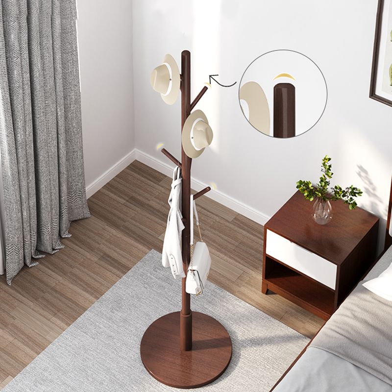 Modern Coat Hanger Wood Free Standing No Storage Entry Hall Tree