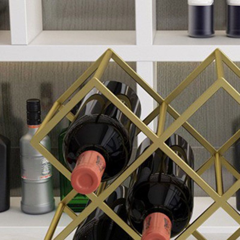 Tabletop Glam Style Wine Rack Metal Wine Bottle Rack for Living Room