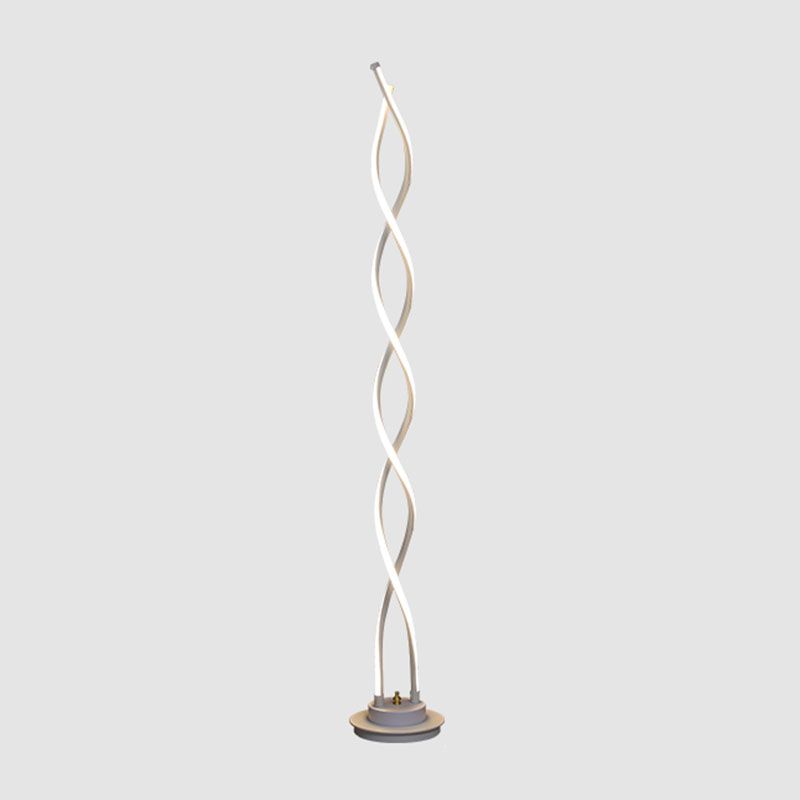 Metal Spiral Floor Lamps Modern Style 1 Light Standard Lamps for Living Room