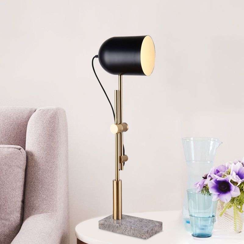 Adjustable X Arm Desk Light Designer Metal 1 Bulb Brass and Black Task Lamp with Cloche Shade