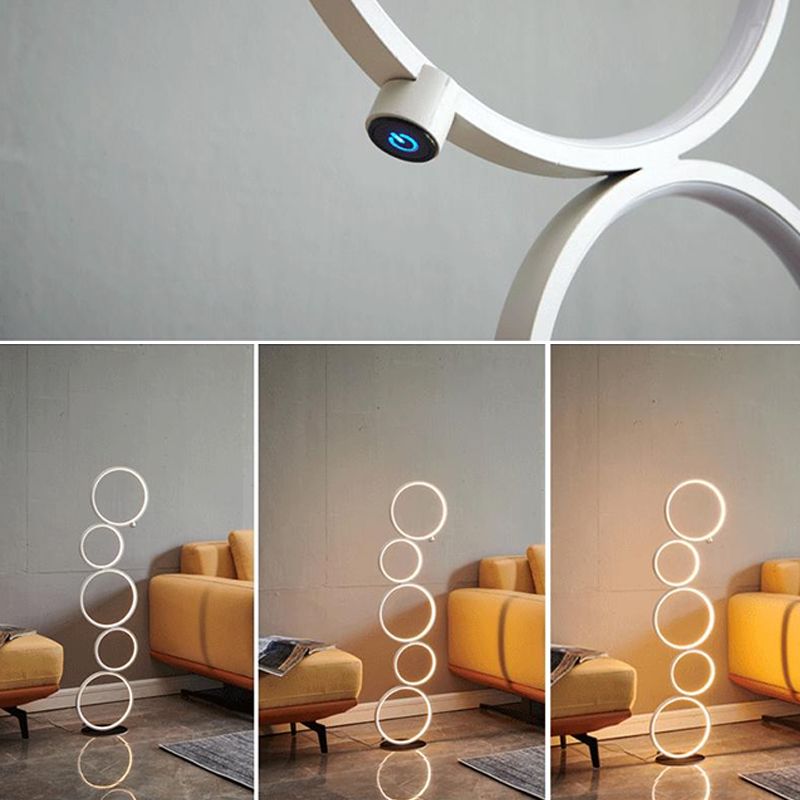 Metal Multi-Ring Floor Light Simplicity LED Standing Lamp for Living Room