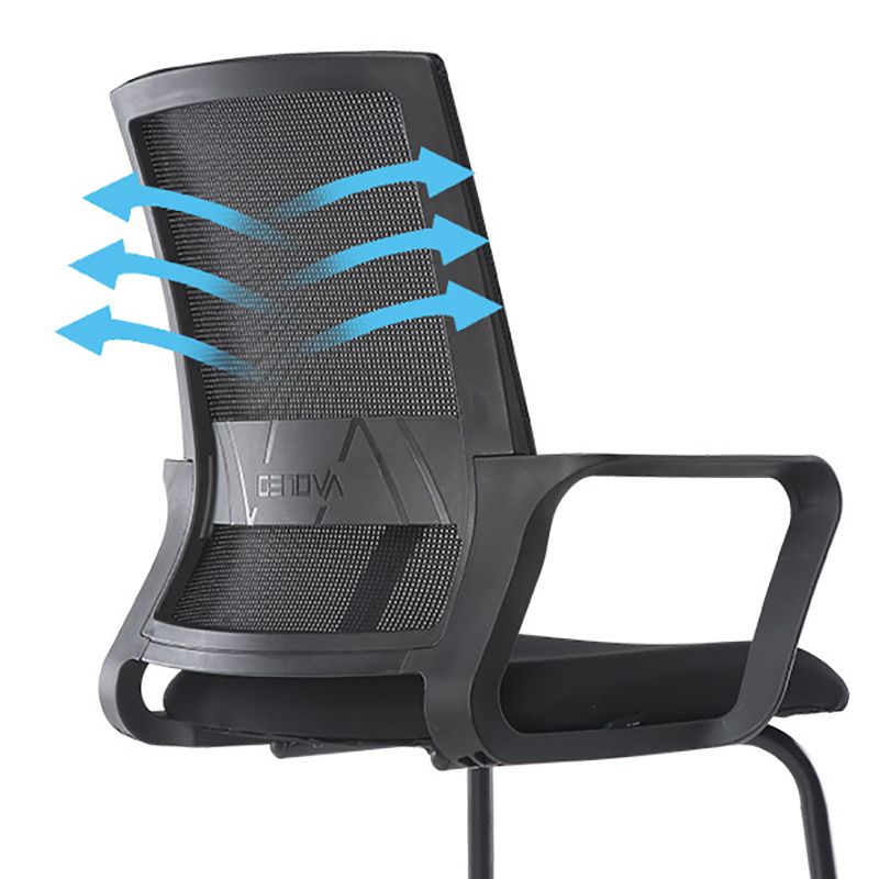 Modern No Distressing Office Chair Breathable AirGrid Fixed Arms Chair