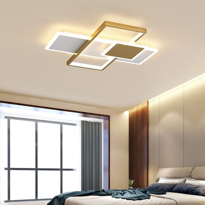 Geometric LED Flush Mount Lighting Modern Metal Ceiling Light