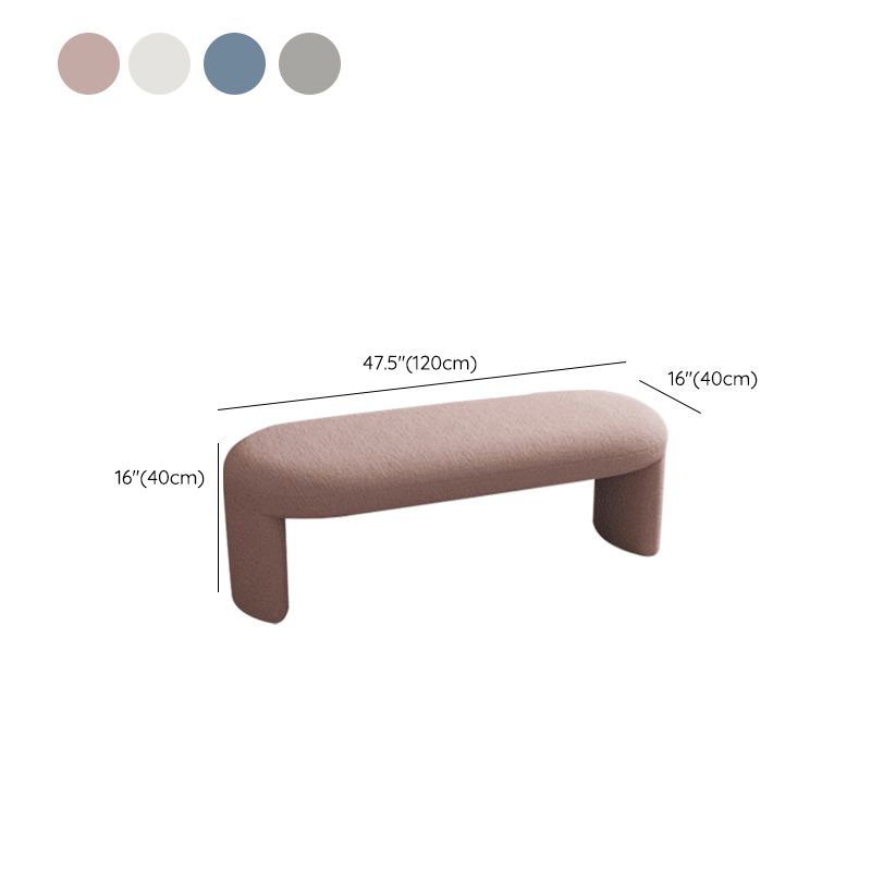 Contemporary Upholstered Bench Bedroom Ottoman Seating Bench 15.7" Height with Legs