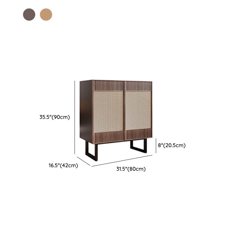 Contemporary Buffet Table Solid Wood Side Board with Cabinets