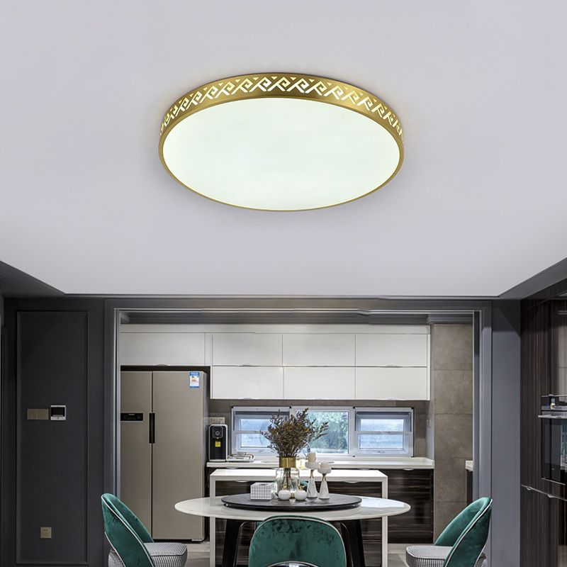 Modern Flush Light Copper Ceiling Lighting in Gold for Bedroom