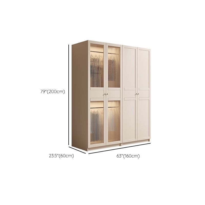 White Wood Wardrobe Armoire Modern Wardrobe with Soft Close Doors