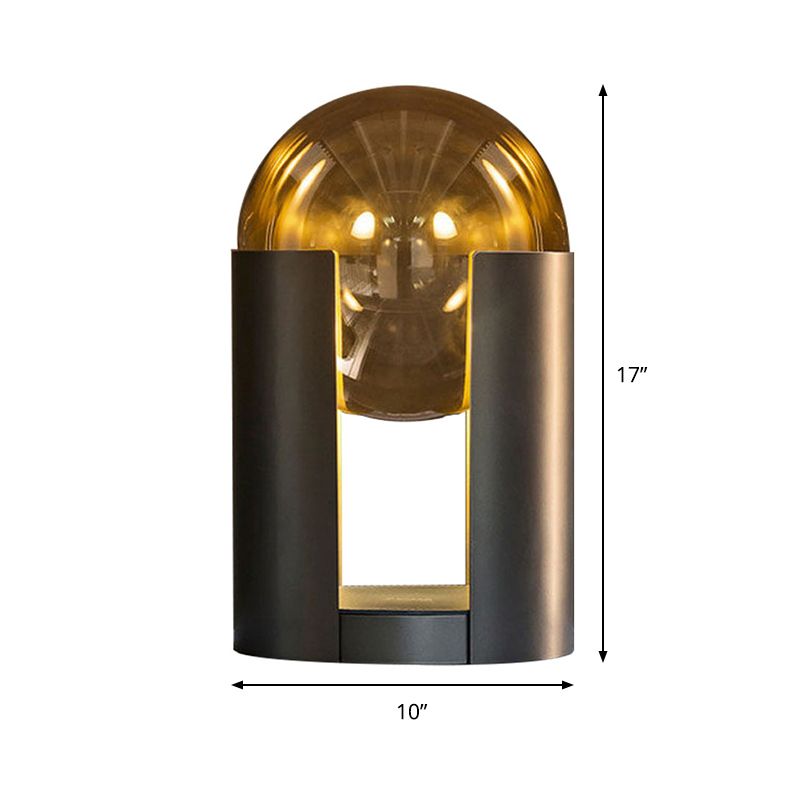 Cylindrical Desk Lamp Contemporary Metal 1 Head 8"/10" Wide Gold Task Lighting for Bedroom