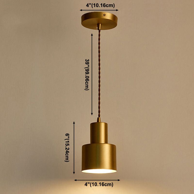 Dinning Room Down Lighting Colgante Kit de lámpara colgante de latón moderno con tono de metal de cilindro