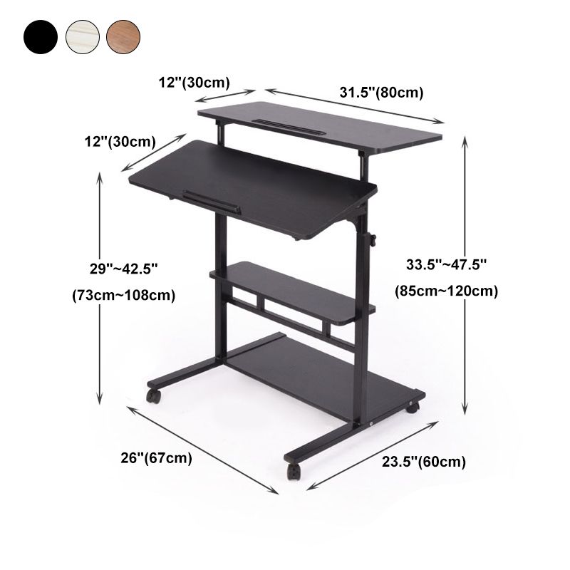 Table with Caster Wheel Adjustable Height Front and Rear Table Board Size