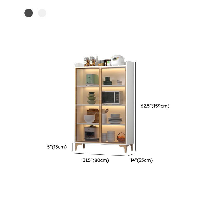 Contemporary Dining Server Engineered Wood 2-Door Server without Light