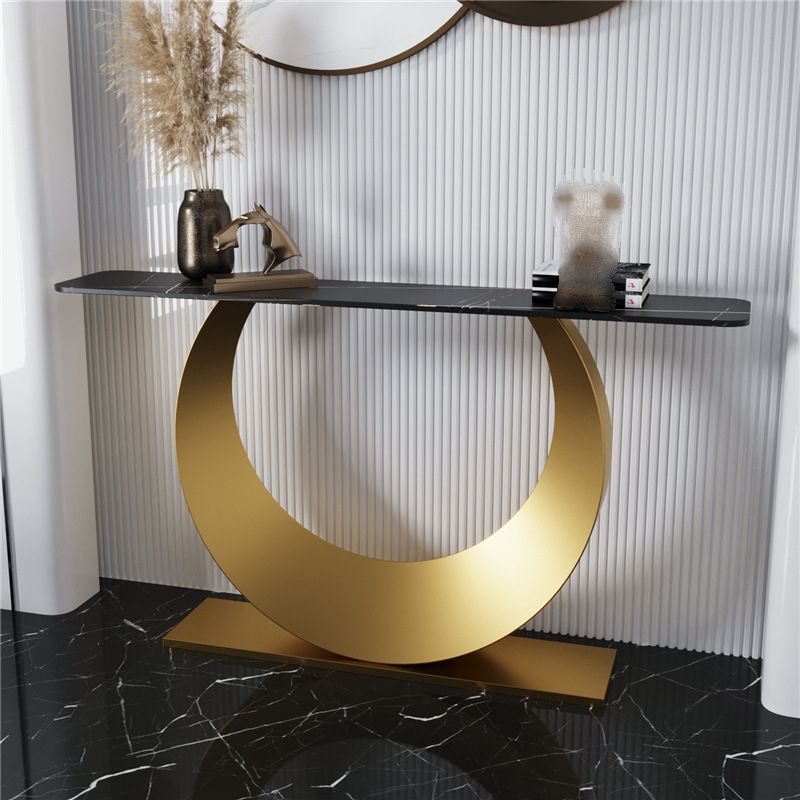 31.5" Tall Stone Accent Table Modern Scratch Resistant End Table for Hall