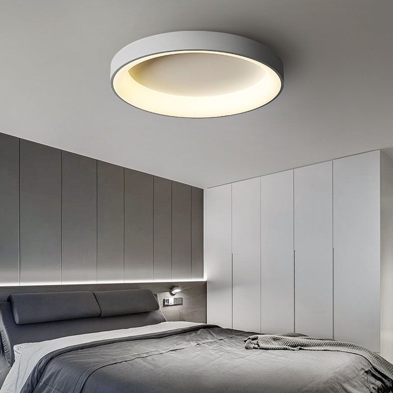 Modern Simplicity LED Ceiling Light Acrylic Circular Flush Mount in Gray