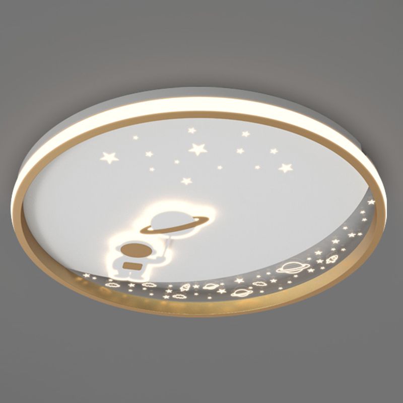 Modern Metal Flush Mount Circular Shape Ceiling Light with Acrylic Shade for Living Room