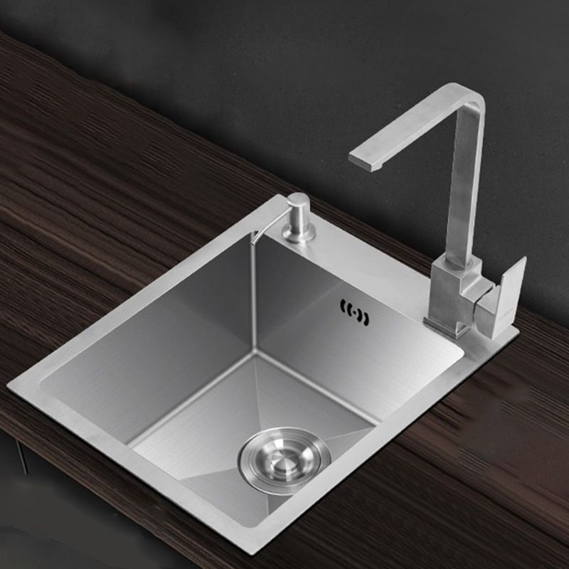 Modern Style Kitchen Sink Stainless Steel Dirt Resistant 1 Holes Drop-In Kitchen Sink