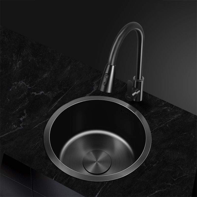 Classic Round Sink Stainless Steel Drop-In Friction Resistant Round Sink for Kitchen