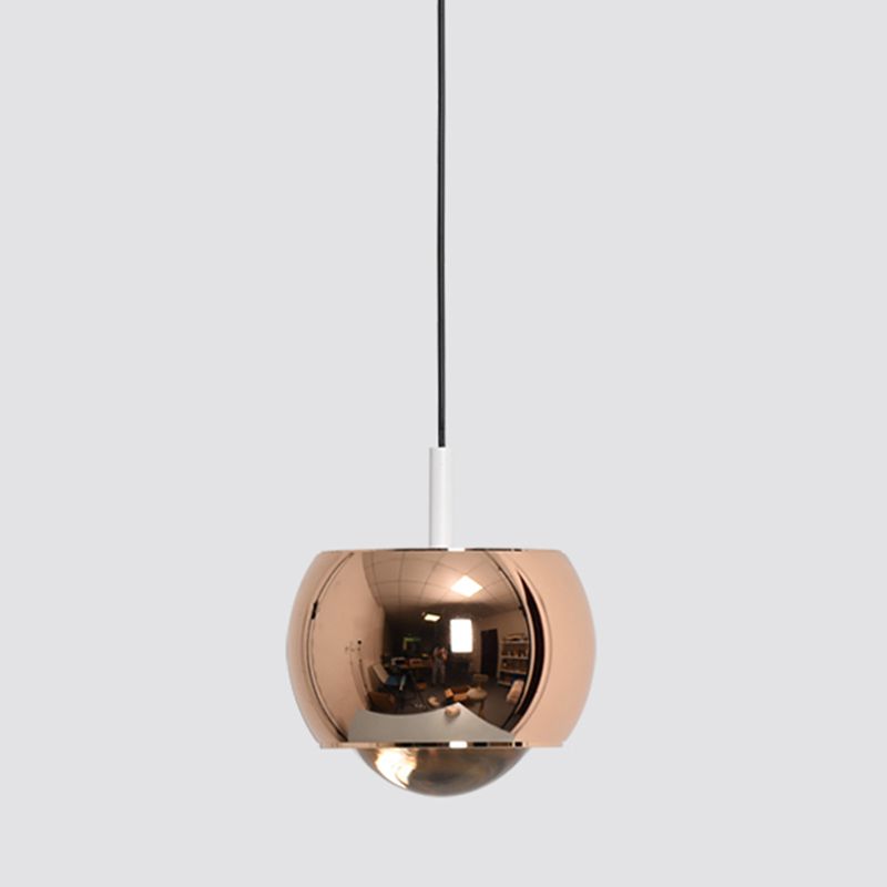 Postmodern Aluminum Pendant Light Globe 4" Wide Hanging Pendant for Bedroom