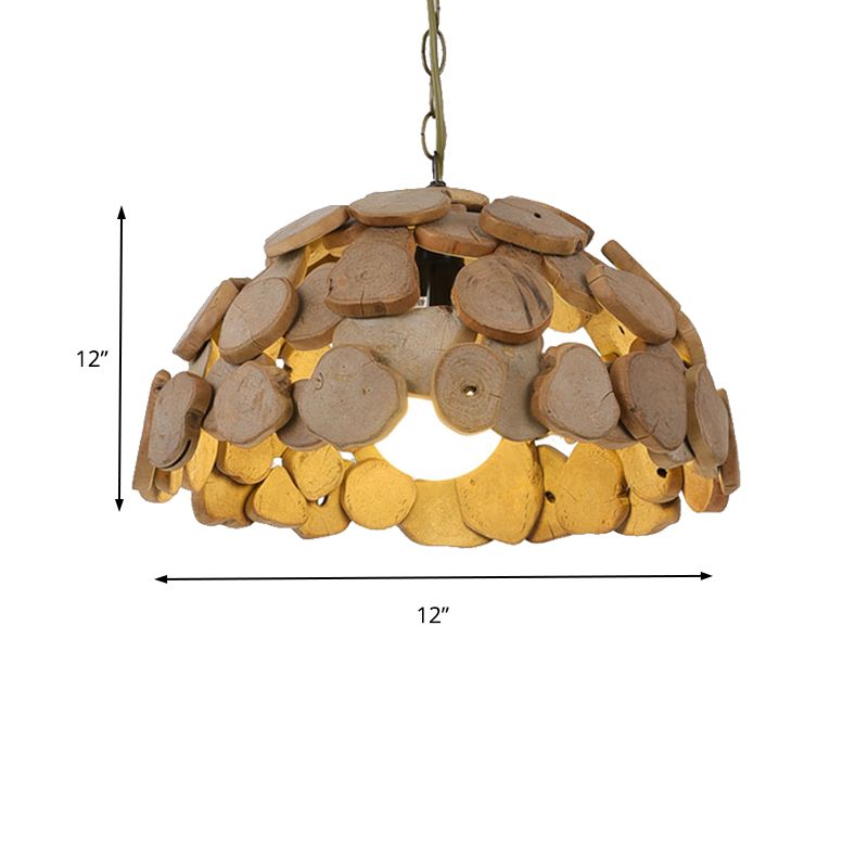 Place de teinte en bois suspendu à un pendentif en bois naturel vintage léger avec chaîne réglable