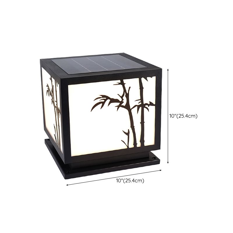 Modern Geometric LED Solar Lighting Fixture with Acrylic Shade for Garden