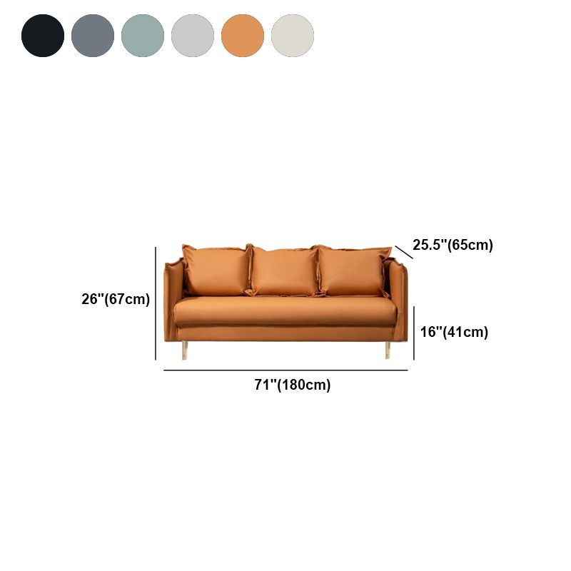 3 Seater 26.3"H Faux Leather Square Arm Sofa for Living Room