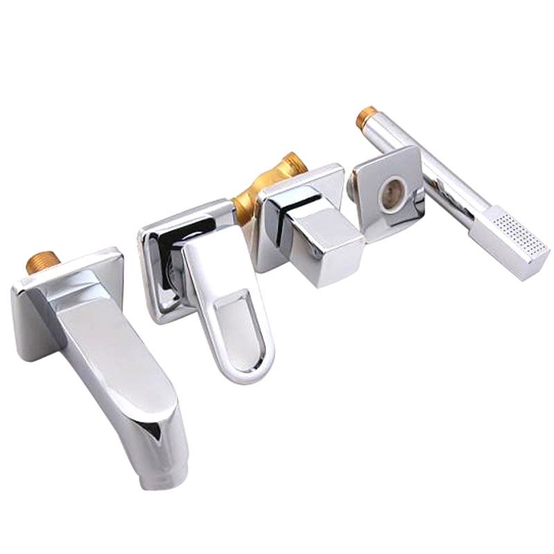 Bathroom Faucet Lever Handle Brass Handheld Head Sink Faucet