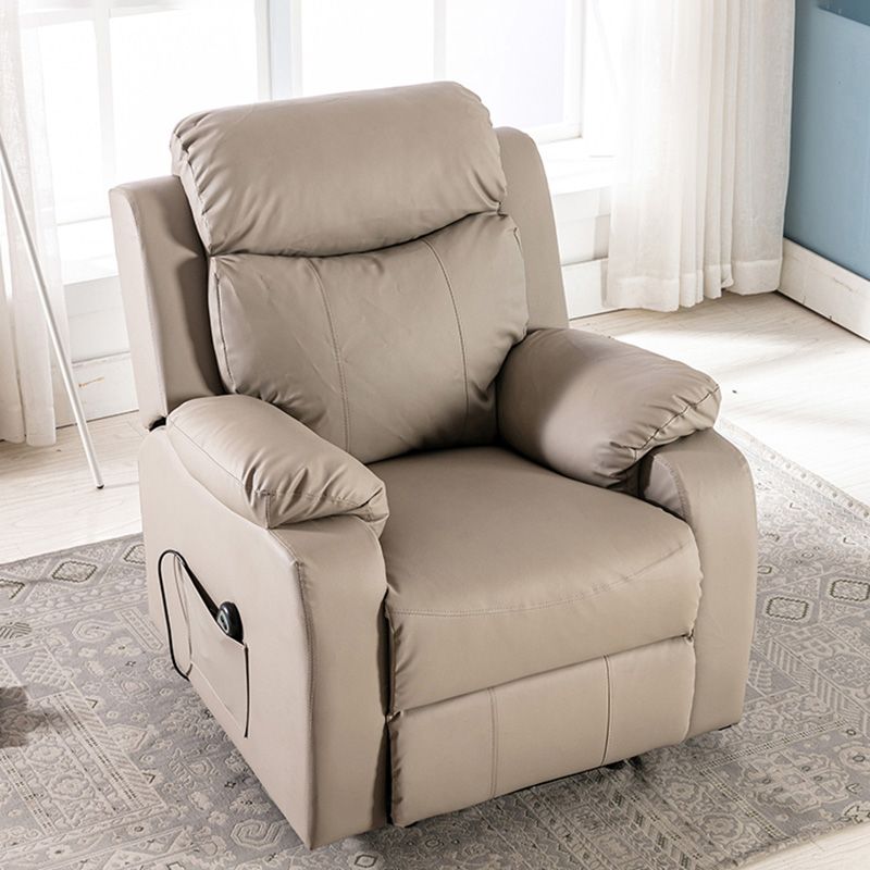 Faux Leather Recliner Chair with Lumbar Metal Frame Standard Recliner