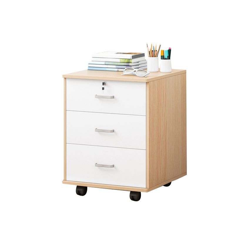 Modern Lateral File Cabinet Wood Locking Storage Filing Cabinet with Wheels