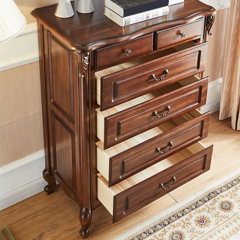 Mid-century Modern Solid Wood Chest Rectangle Accent Chest in Brown